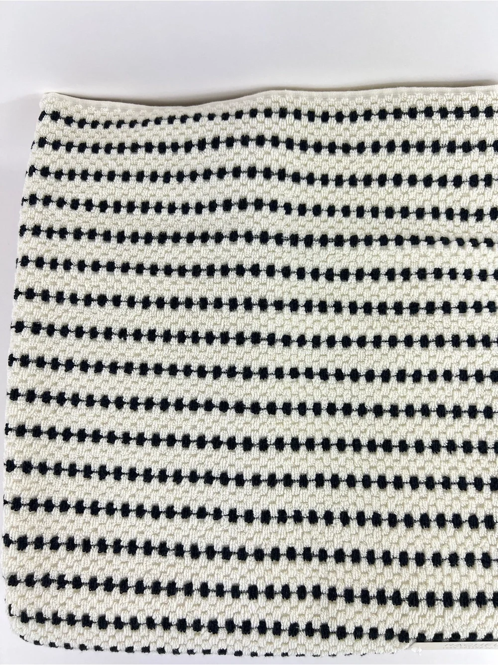 Rachel Zoe Bath Towel Set Black & Cream Striped Dots Soft 100% Cotton 8 Pc NEW
